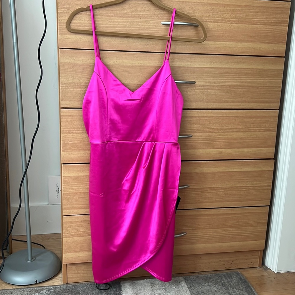 Hot pink mini dress
